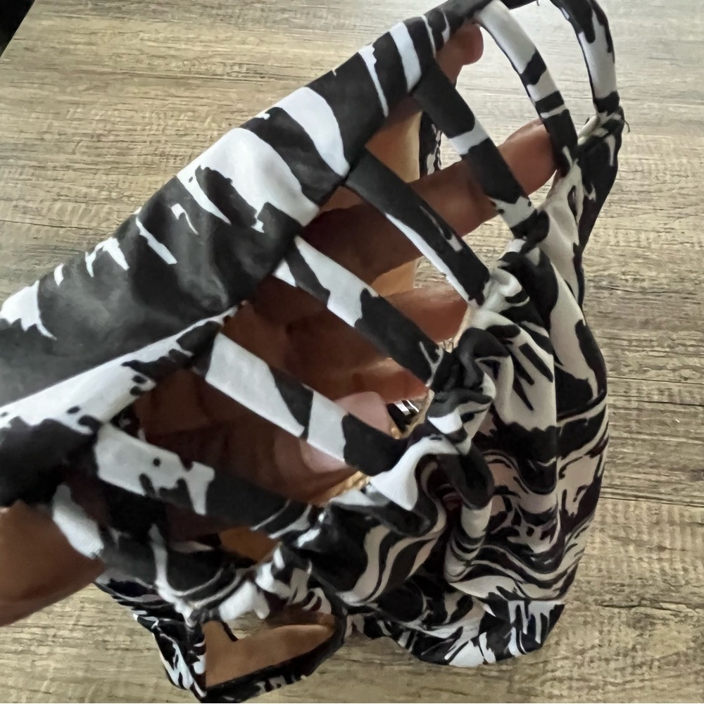 Lane BRYANT SWIM PALM LEAVES STRAPPY UNDERWIRE BIKINI TOP/BOTTOM SZ 44DD/16 - Picture 5 of 13